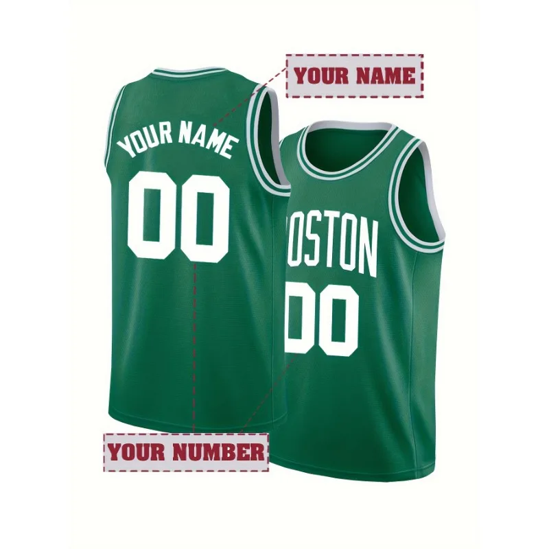 Sleeveless Undershirt - Benutzerdefinierter Name und Nummer, besticktes Basketball-Trikot