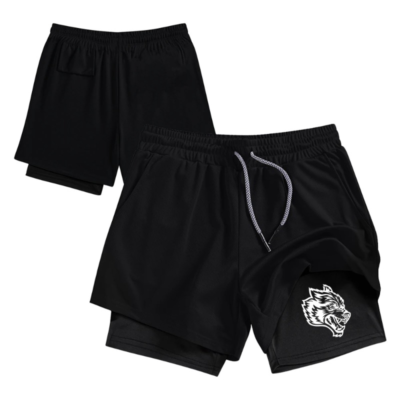 Compression Shorts Athletes - Streetwear Herren Doppellagige 2-in-1 Casual Laufshorts