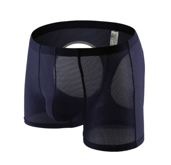 Mesh Sport Boxer - Herren-Boxershorts mit offenem Hintern, Netzlöcher, atmungsaktiv,