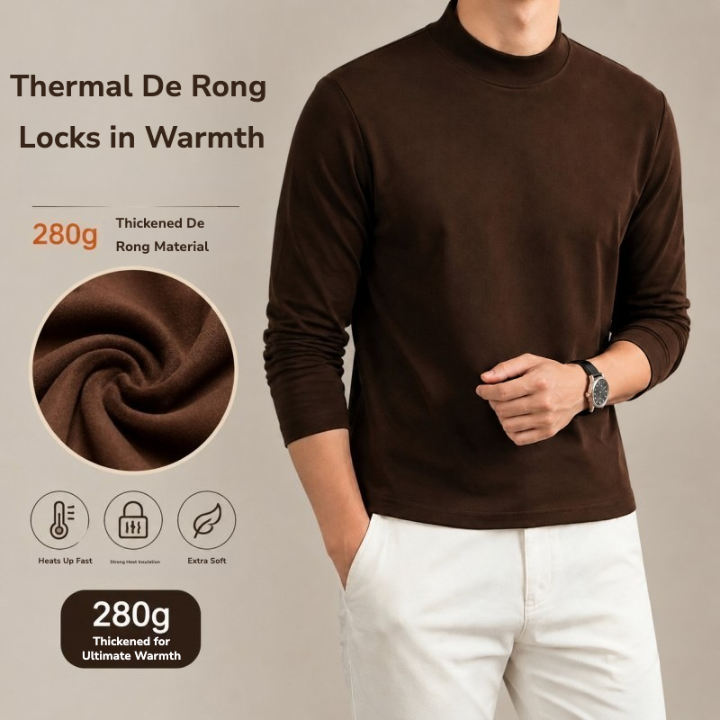Base Layer Top - Herren 280g Doppelseitige De Rong Thermo-Langarmshirt