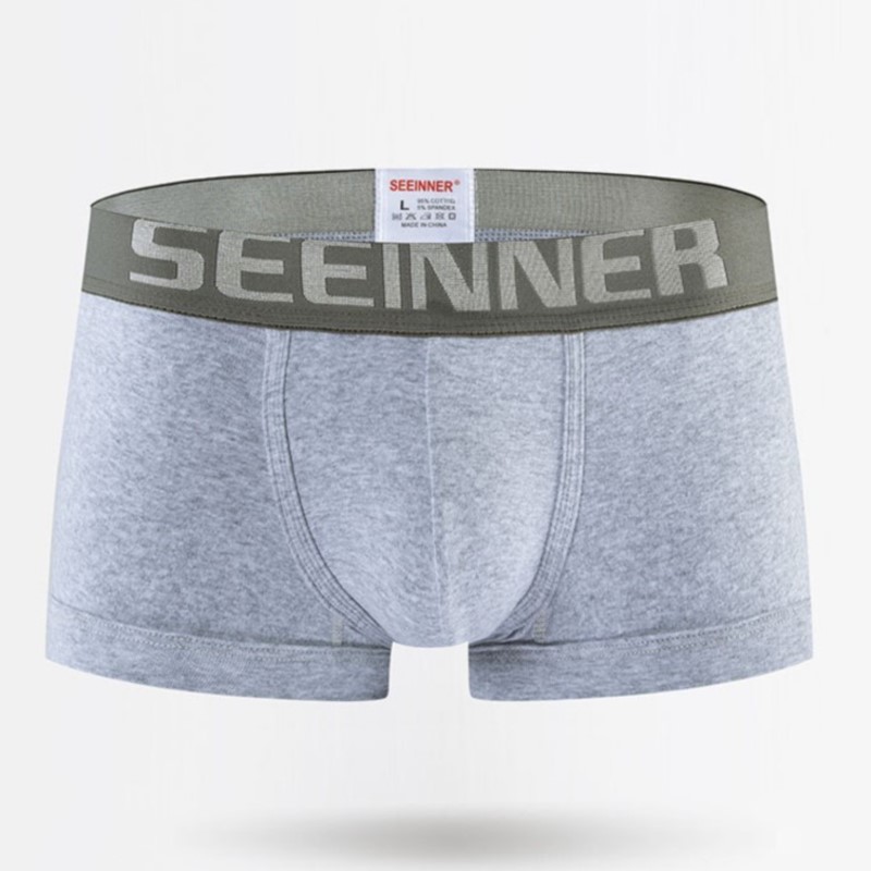 Boxer Brief Pack Cotton - Seeinner Herren-Boxershorts, Baumwolle, U-konvexer Beutel, Unterwäsche,