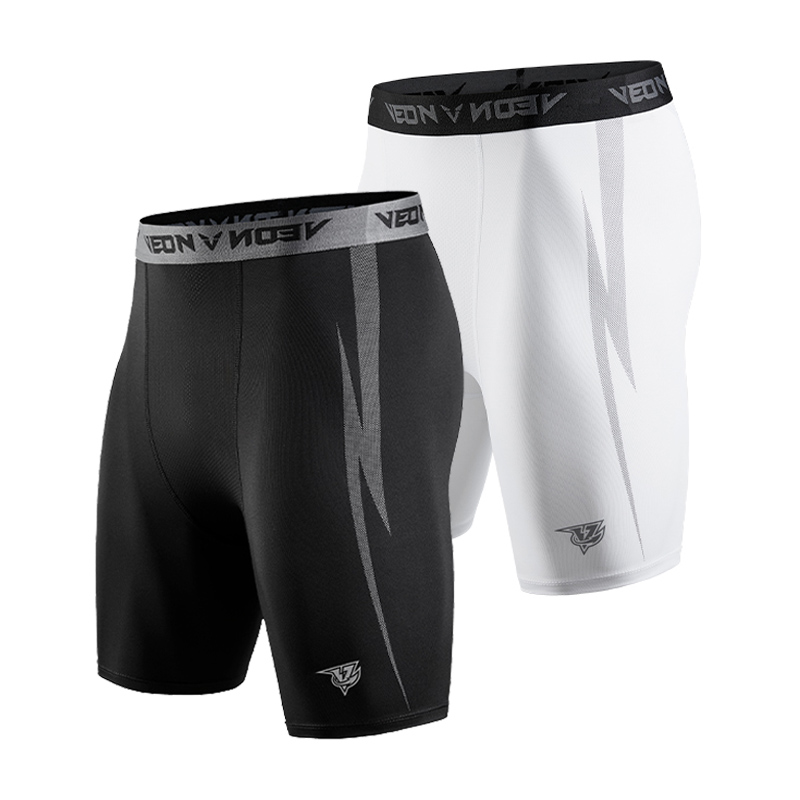 Compression Shorts Athletes - Schwarze Kompression shorts Männer Spandex Sport