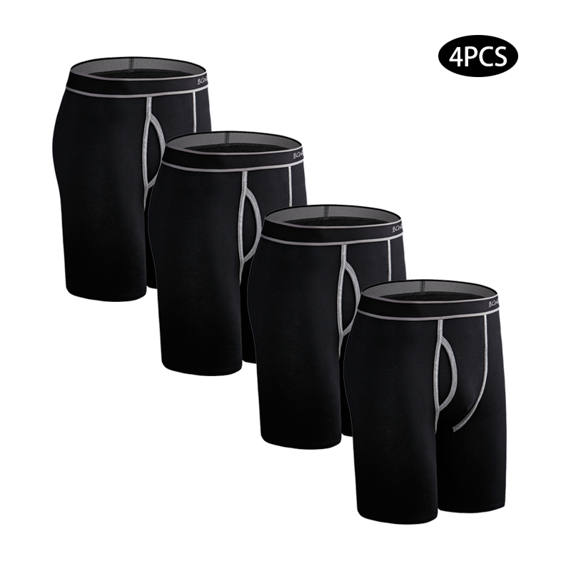Boxer Brief Pack Cotton - 4 stücke Lange Baumwolle Unterwäsche Mann