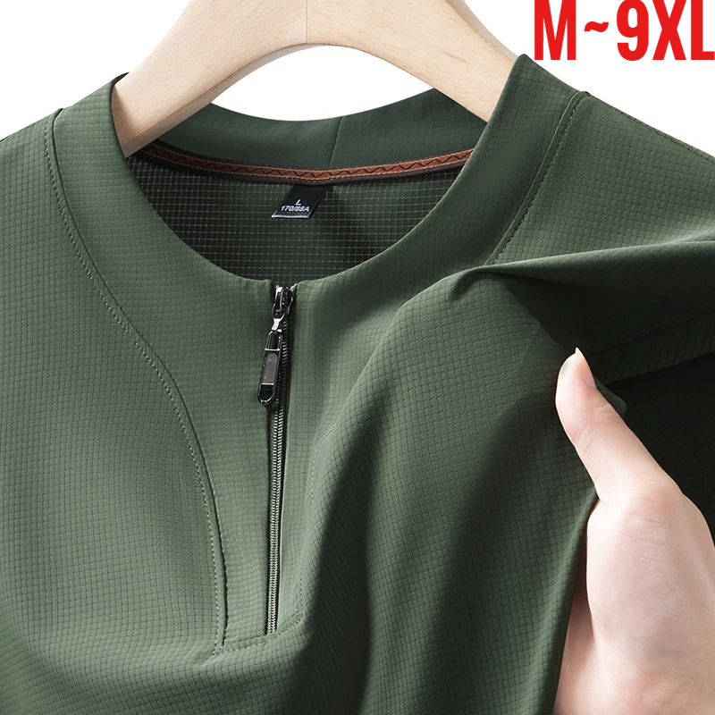 T Shirt Tight Fit - Große Größe 9XL Herren Ice Silk