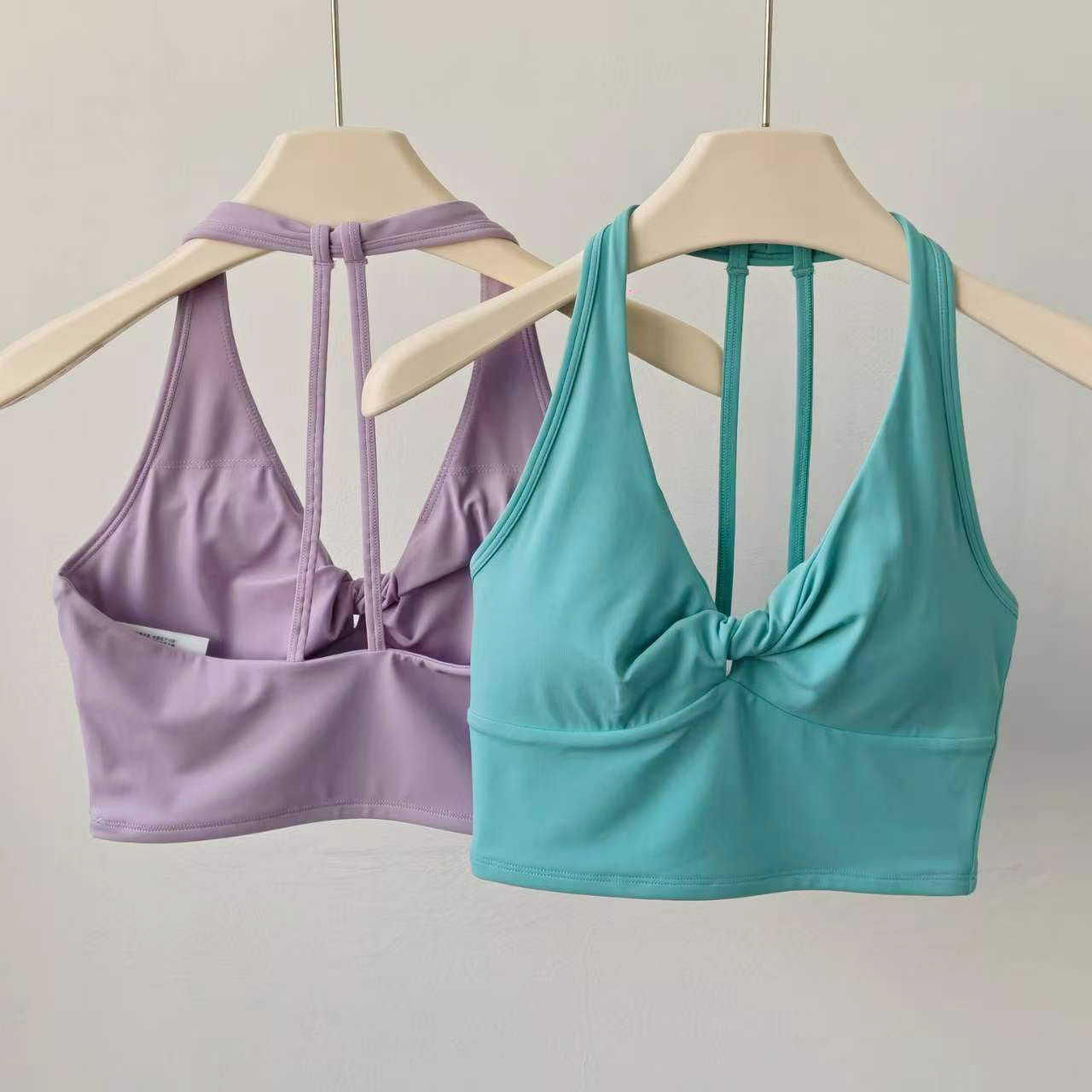Suspender Tank Top - Damen Longline Sport-BH mit Trägern, Yoga-Top,