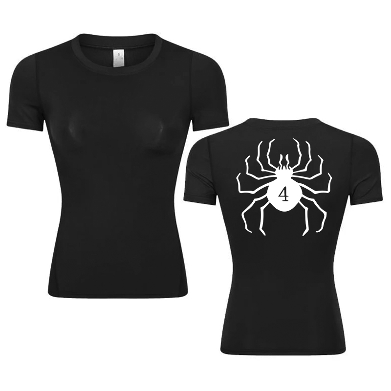 Base Layer Top - Kompressionsshirt mit Grafikdruck für Damen, Sommer,