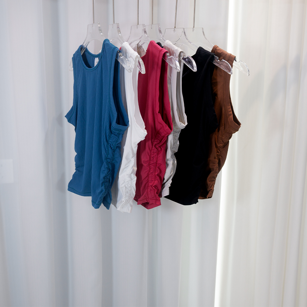 Tank Top Ribbed - Sommer Yoga-Bekleidung Geripptes Tanktop Ärmelloses Cooles