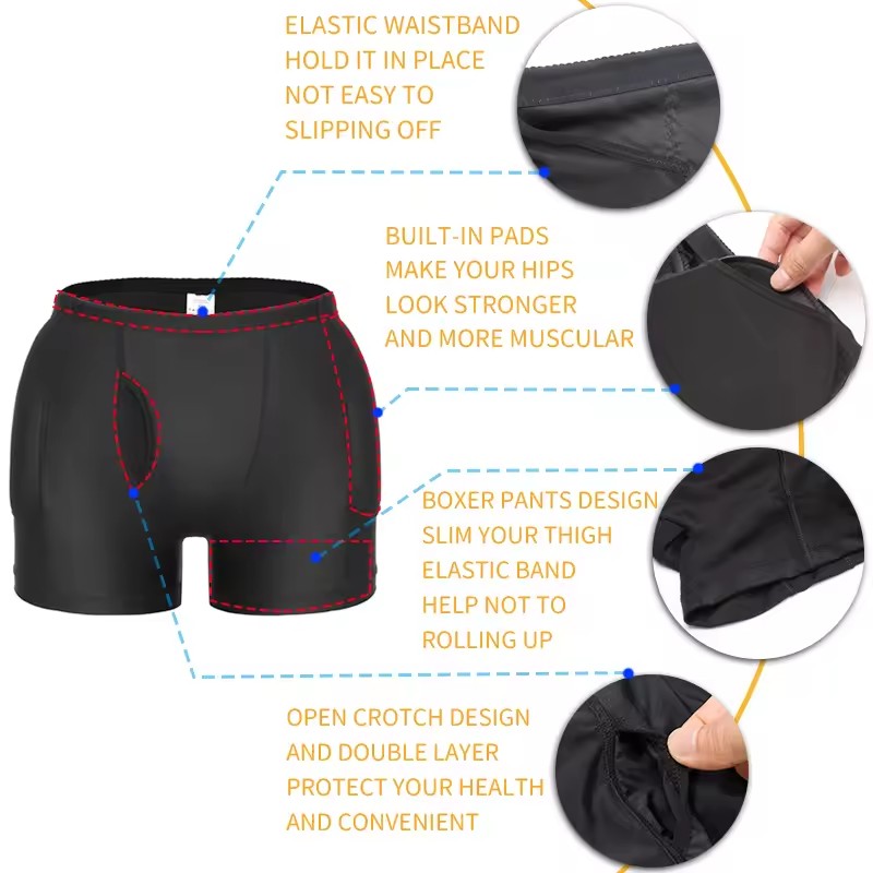 Männer Gepolsterte Hüfte Enhan – Boxer Brief Pack Cotton Bewertung und Preis
