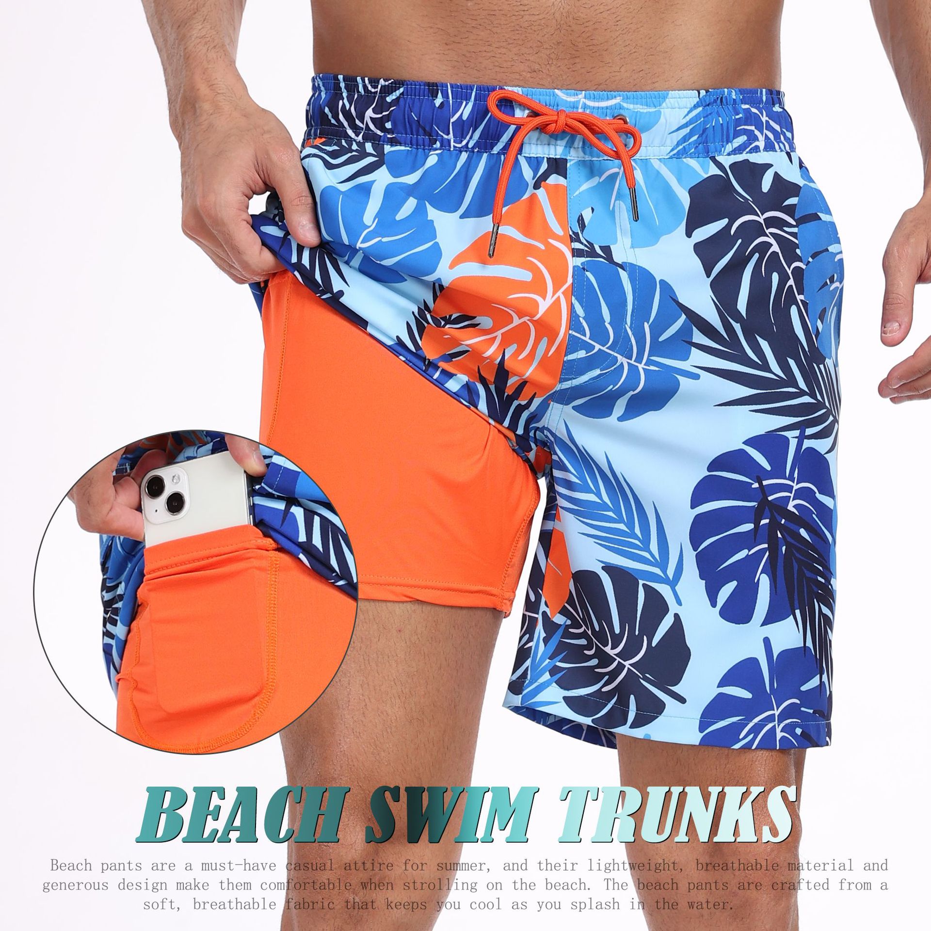 Herren Hai-Muster 2-in-1 Board – Long Leg Trunk Men Bewertung und Preis