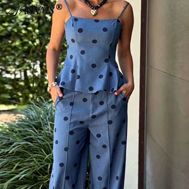Vintage Gepunktetes Chambray Z – Suspender Tank Top Bewertung und Preis