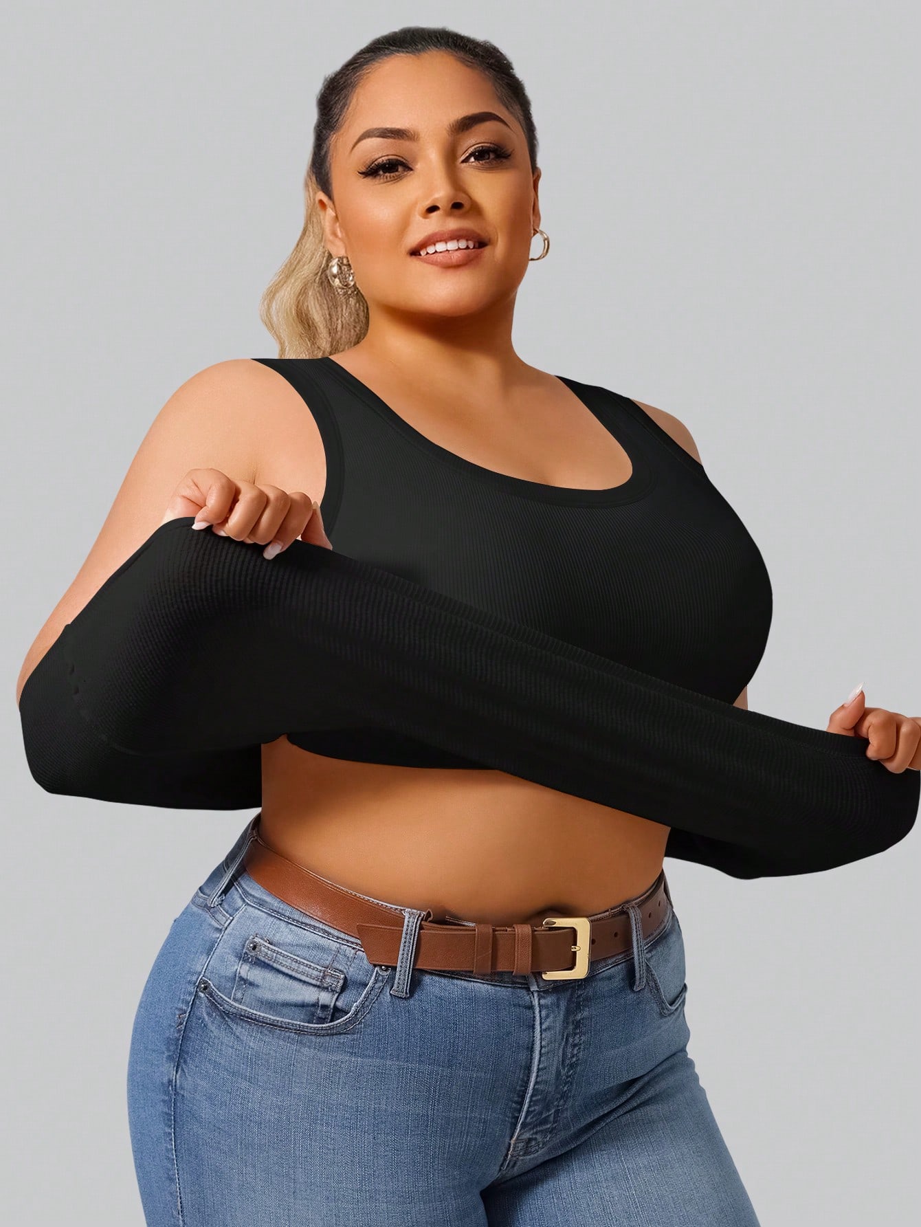 Übergröße Damen Hochelastische – Tank Top Ribbed Bewertung und Preis