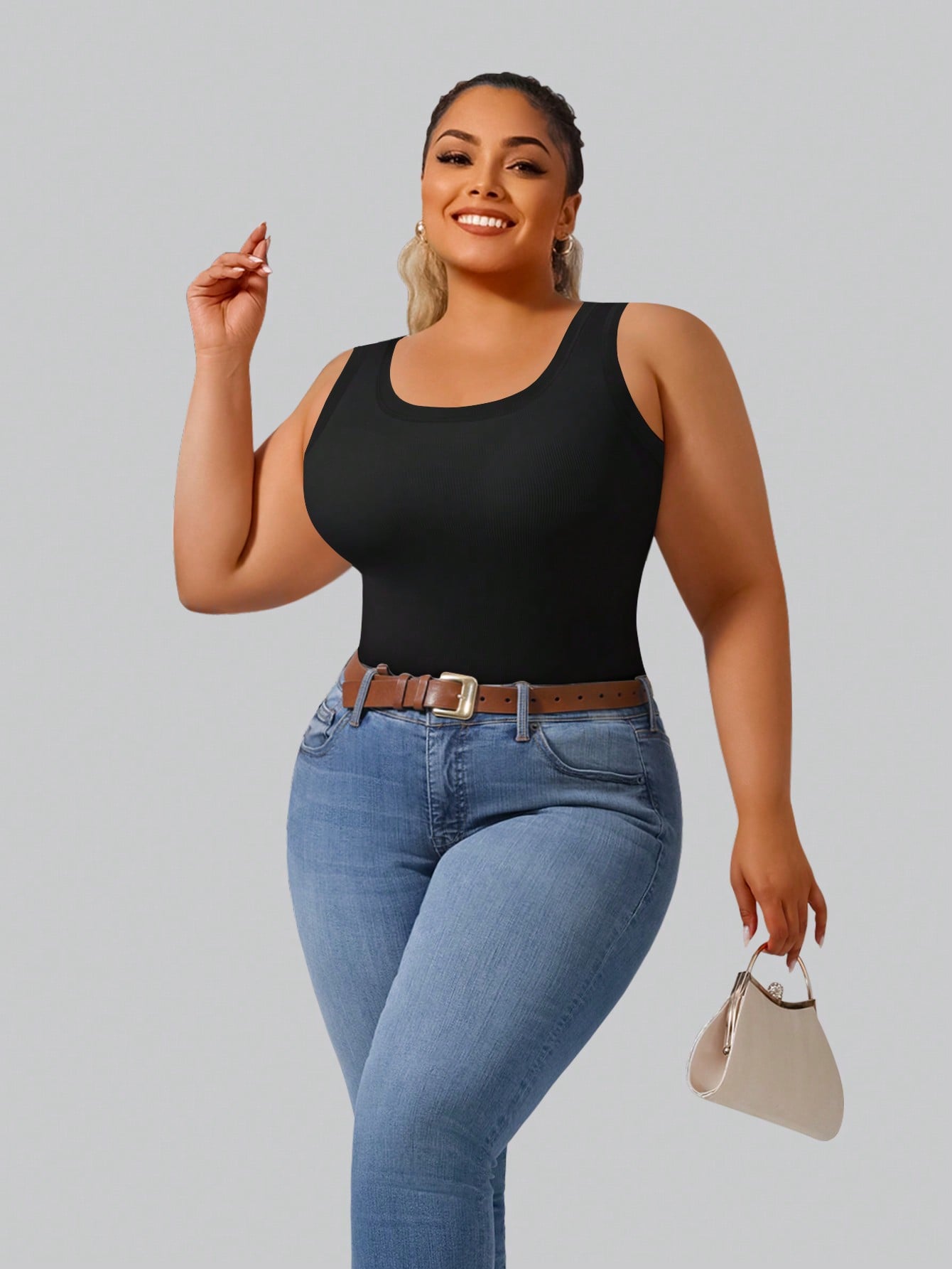 Übergröße Damen Hochelastische – Tank Top Ribbed Bewertung und Preis